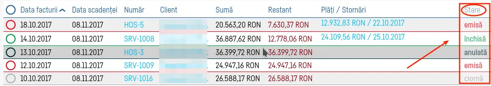 Ce sunt stările facturilor? - pasul 1