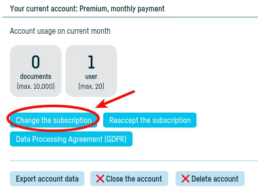 How to change subscription type and payment period? - step 4