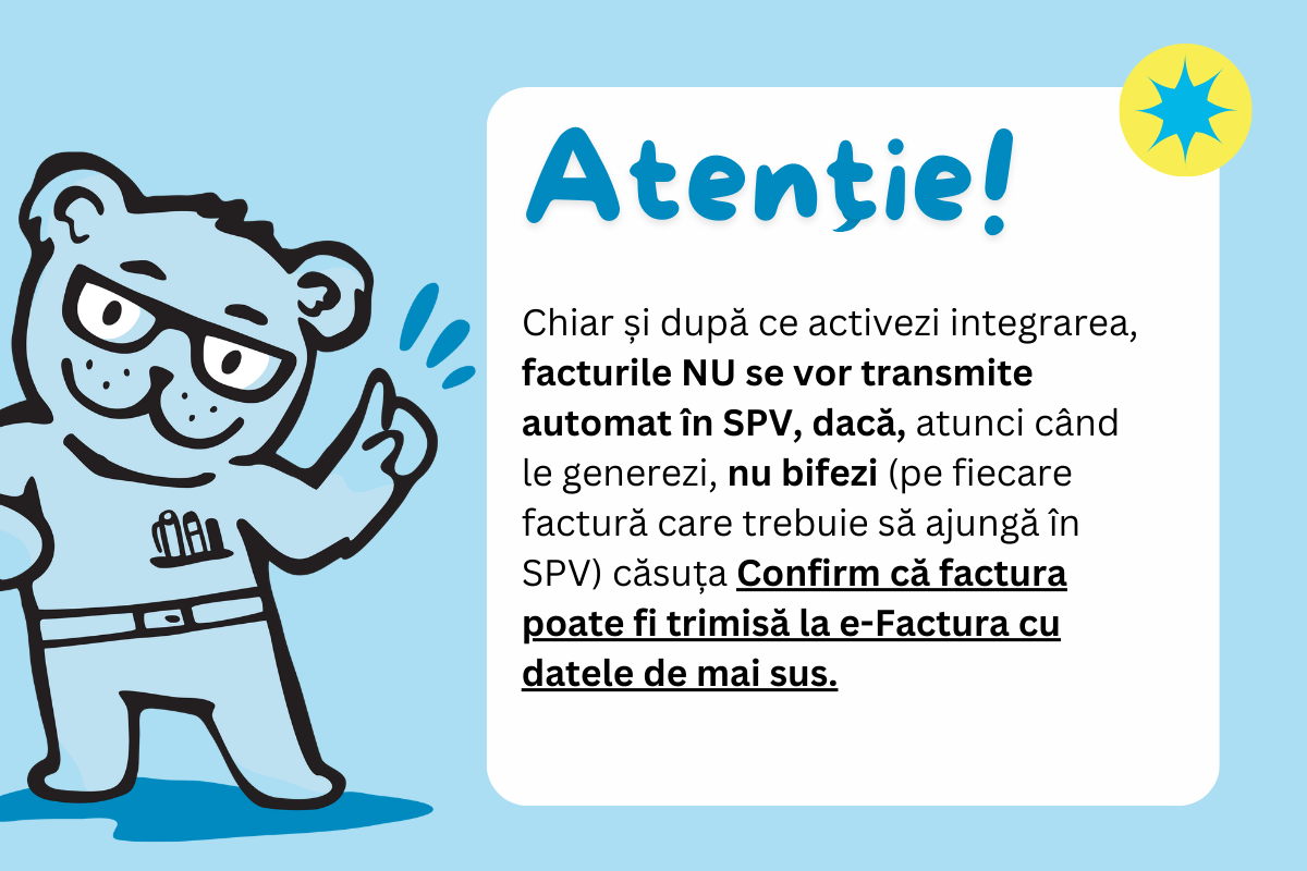 Cum activezi integrarea automată cu e-factura - pasul 8