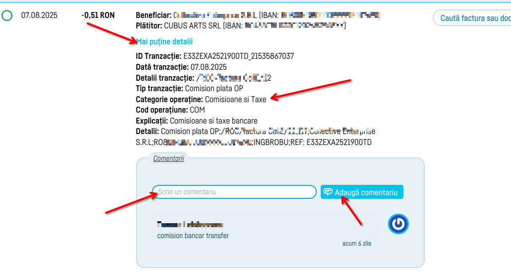 Asocierea automată a tranzacțiilor bancare cu facturile - pasul 9