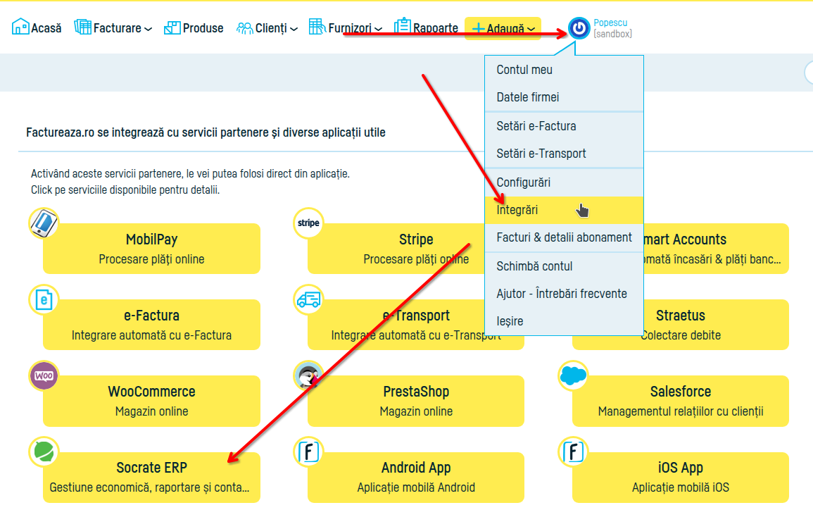 Cum activezi și configurezi integrarea cu Socrate ERP - pasul 1