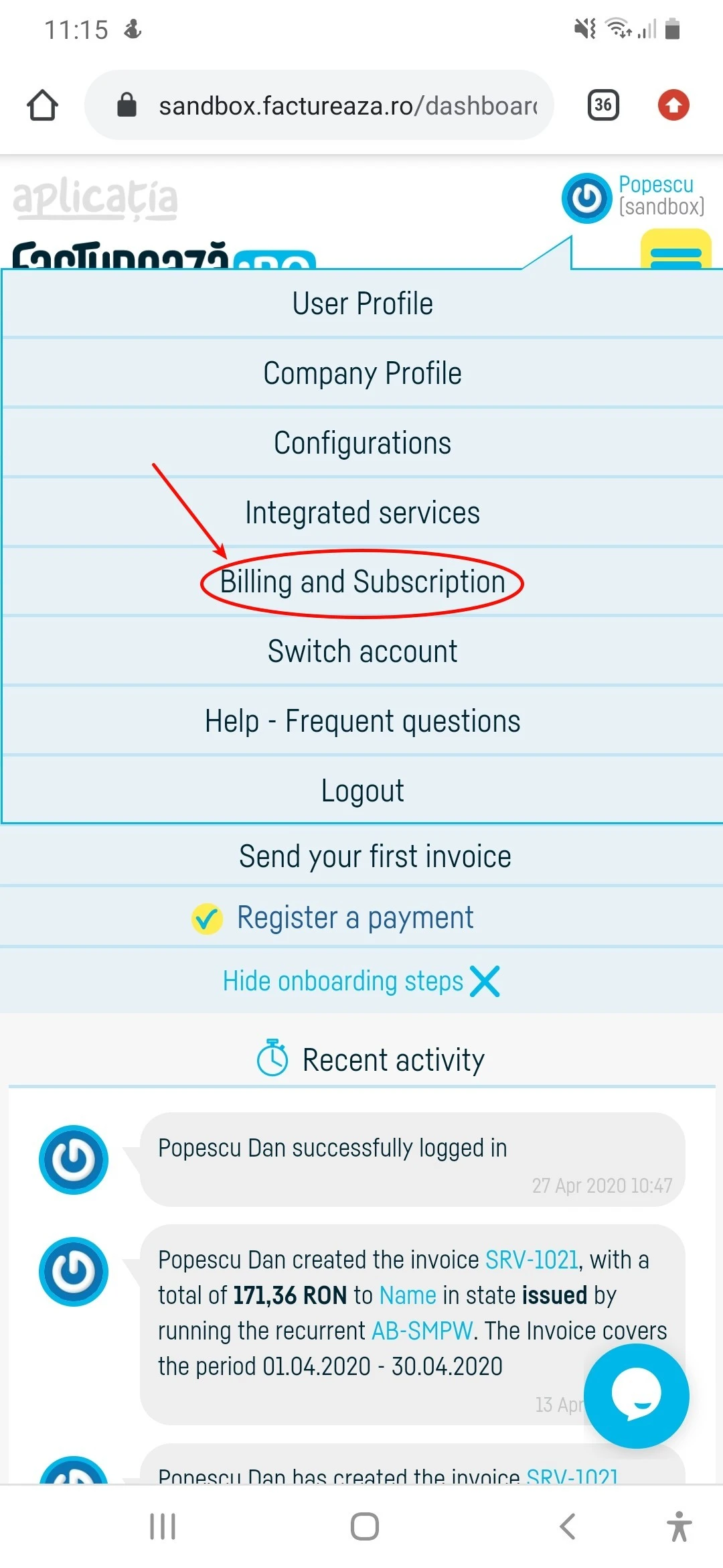 How to change subscription type and payment period? - step 2