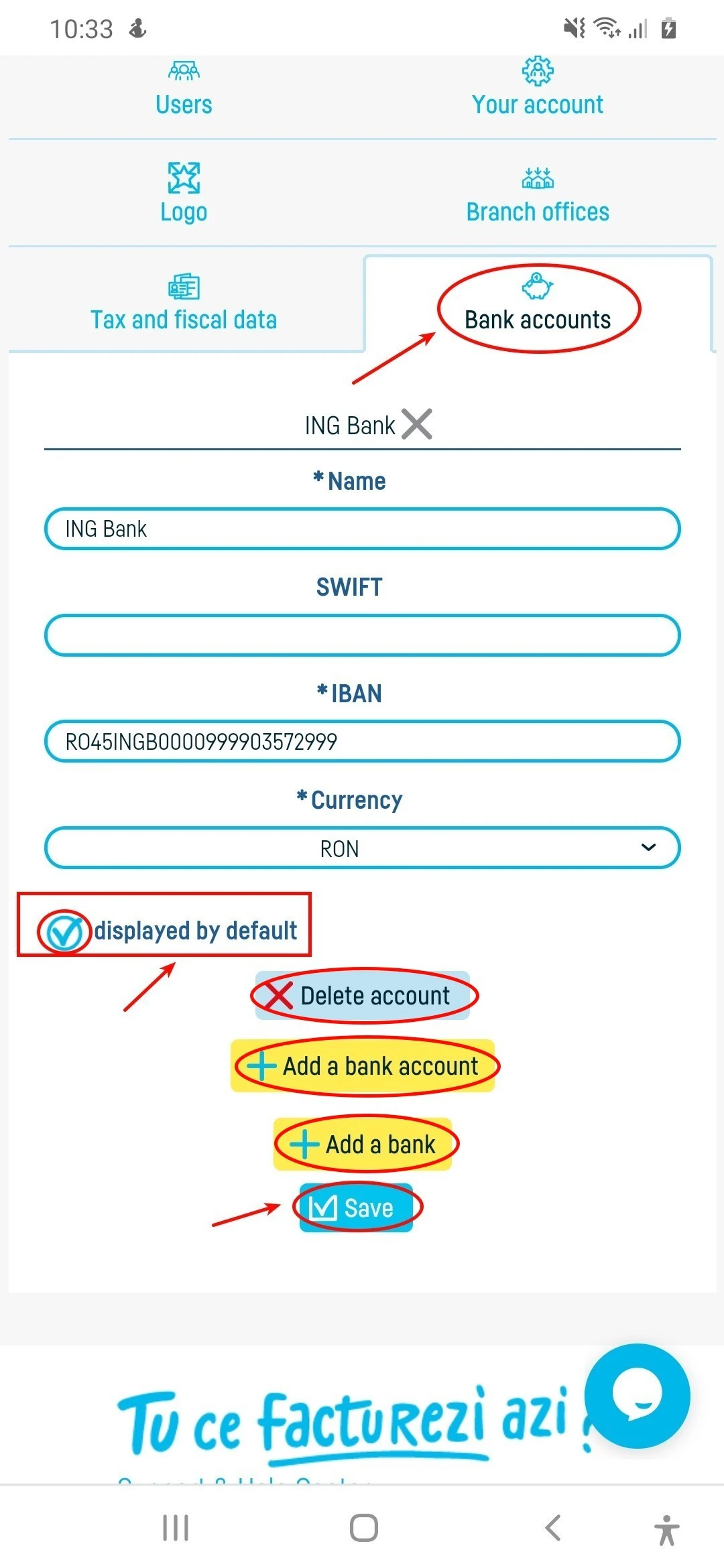 How do I add bank accounts? - step 2