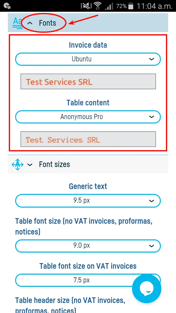 How do I change the appearance of an invoice? - step 6