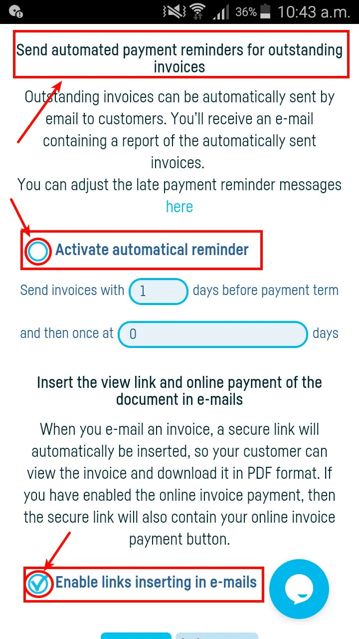 How can I send due invoices by e-mail? - step 3