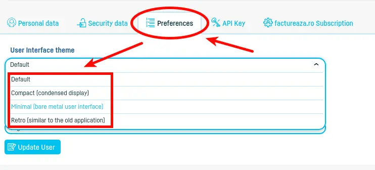 How do I change the interface theme? - step 2