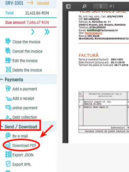 How do I send an invoice by e-mail? - step 5