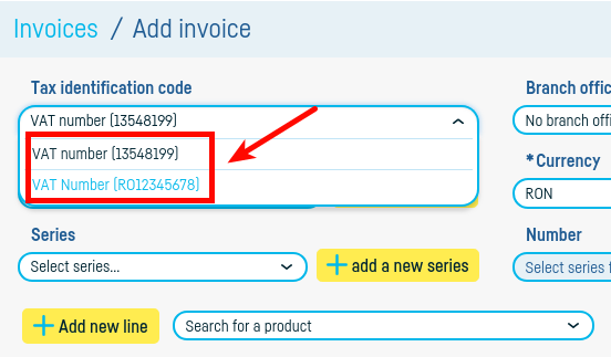 Adding VAT on intracommunity(EU) invoice - pasul 2