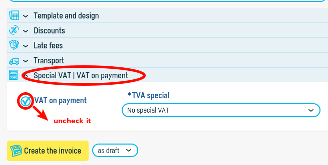 How do I enable 'Pays VAT on payment'? - pasul 4