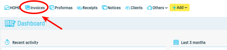 How do I export an invoice to SAGA? - pasul 1