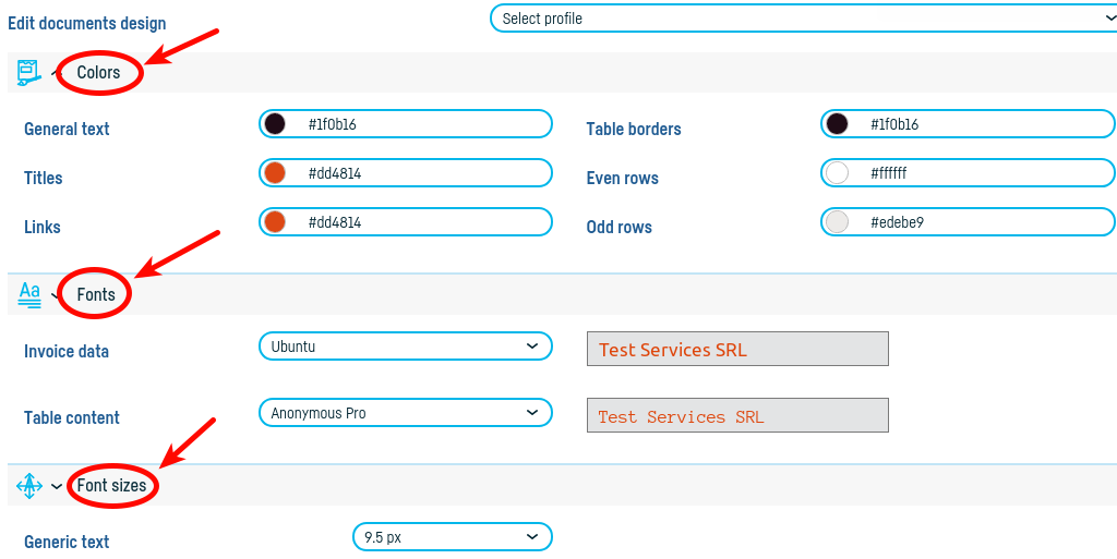 How do I change the appearance of an invoice? - pasul 4