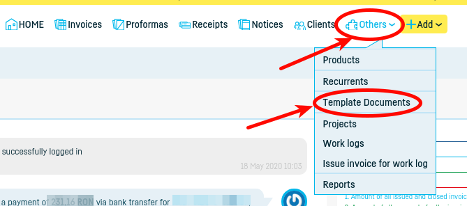 How do I define a standard document template? - pasul 2