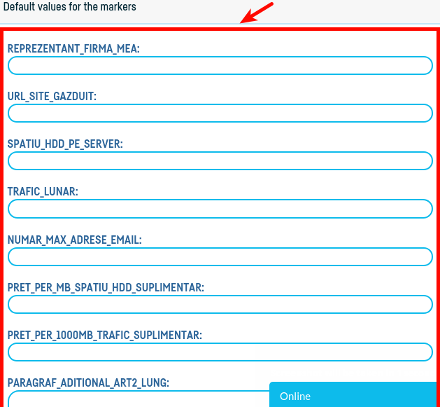 How do I define a standard document template? - pasul 5