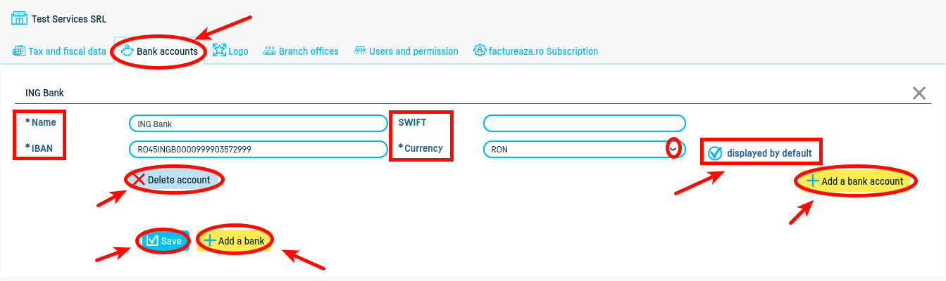 How do I add bank accounts? - pasul 2