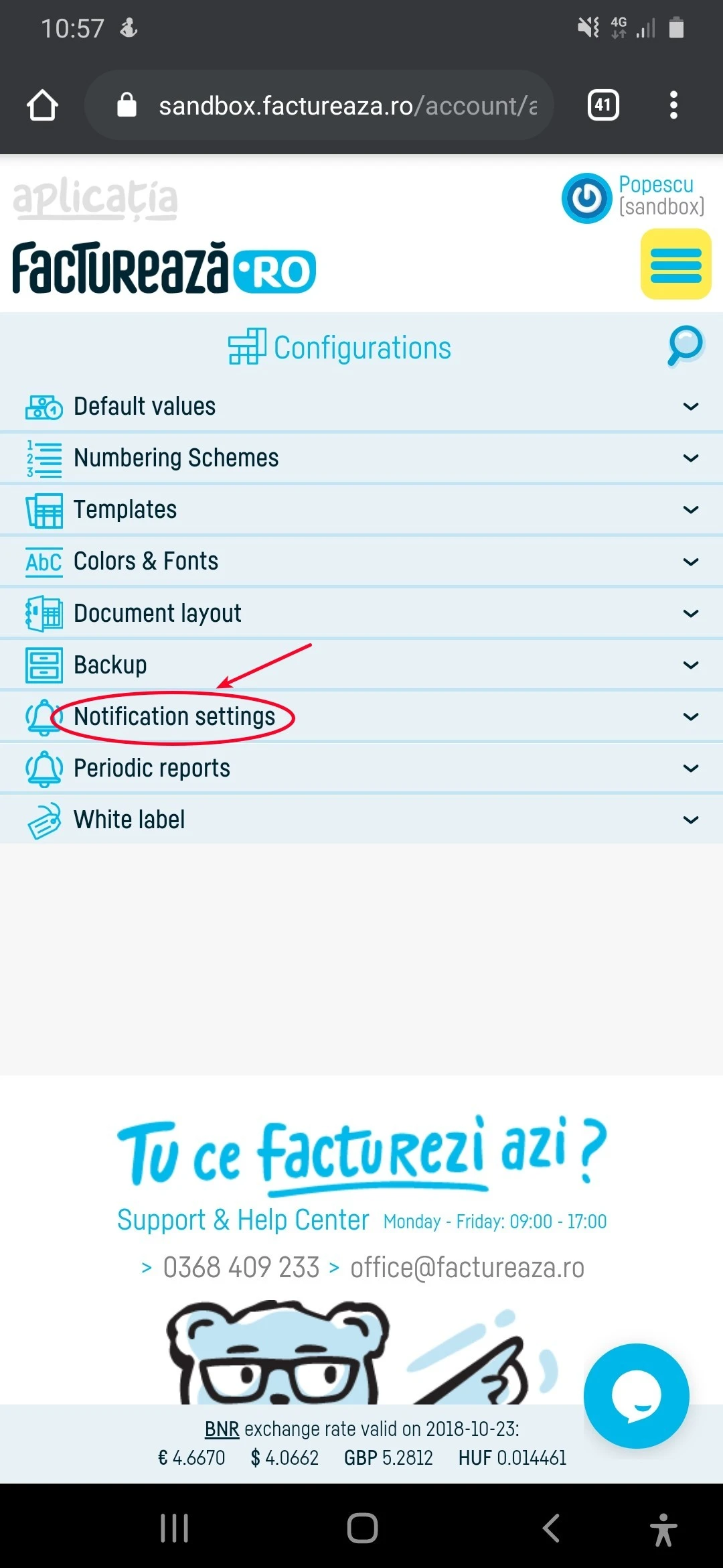 Notifications about changes in your client's data - step 2