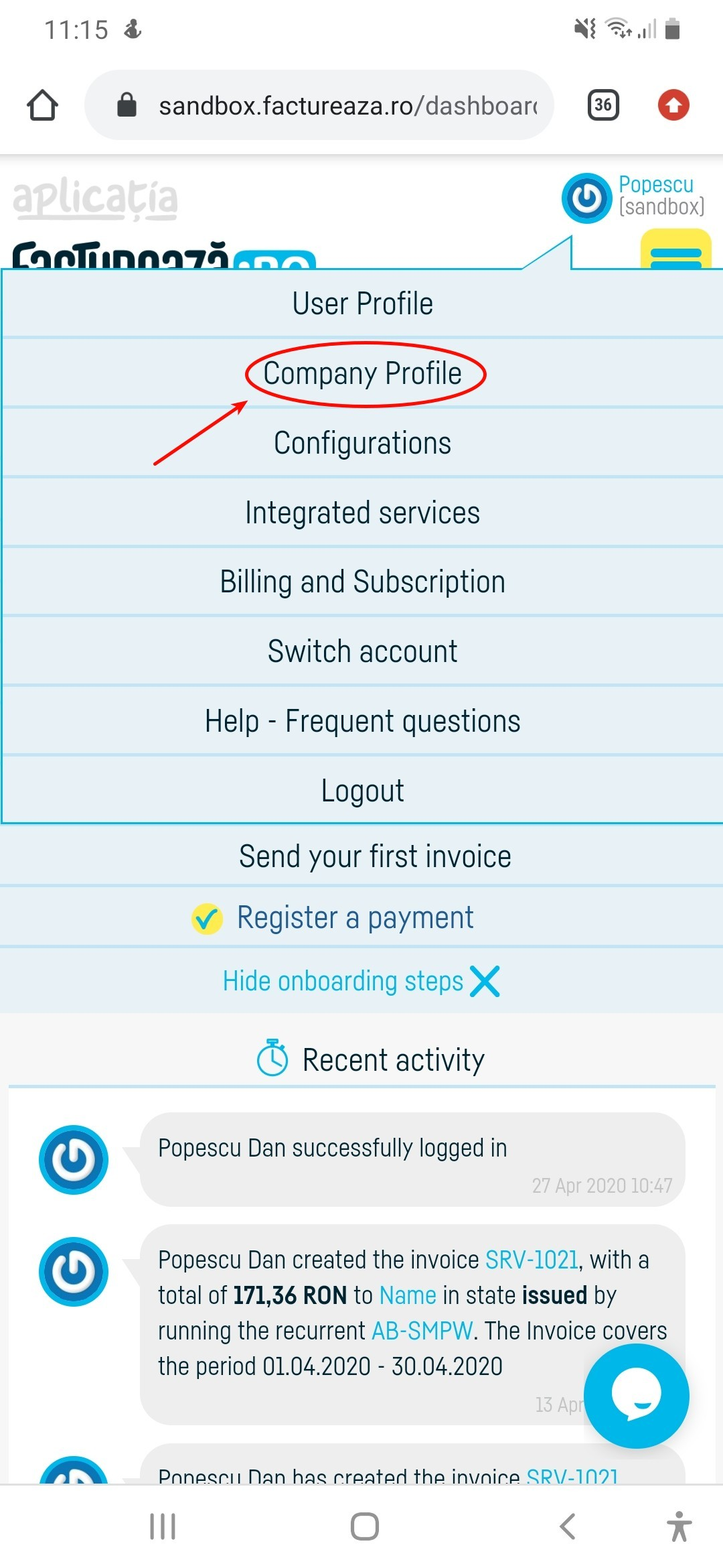 How do I switch to a free subscription? - pasul 1