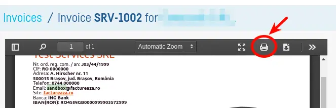 How do I print an invoice? - step 1