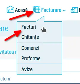 Transmitere factură în Spațiul Privat Virtual - pasul 1