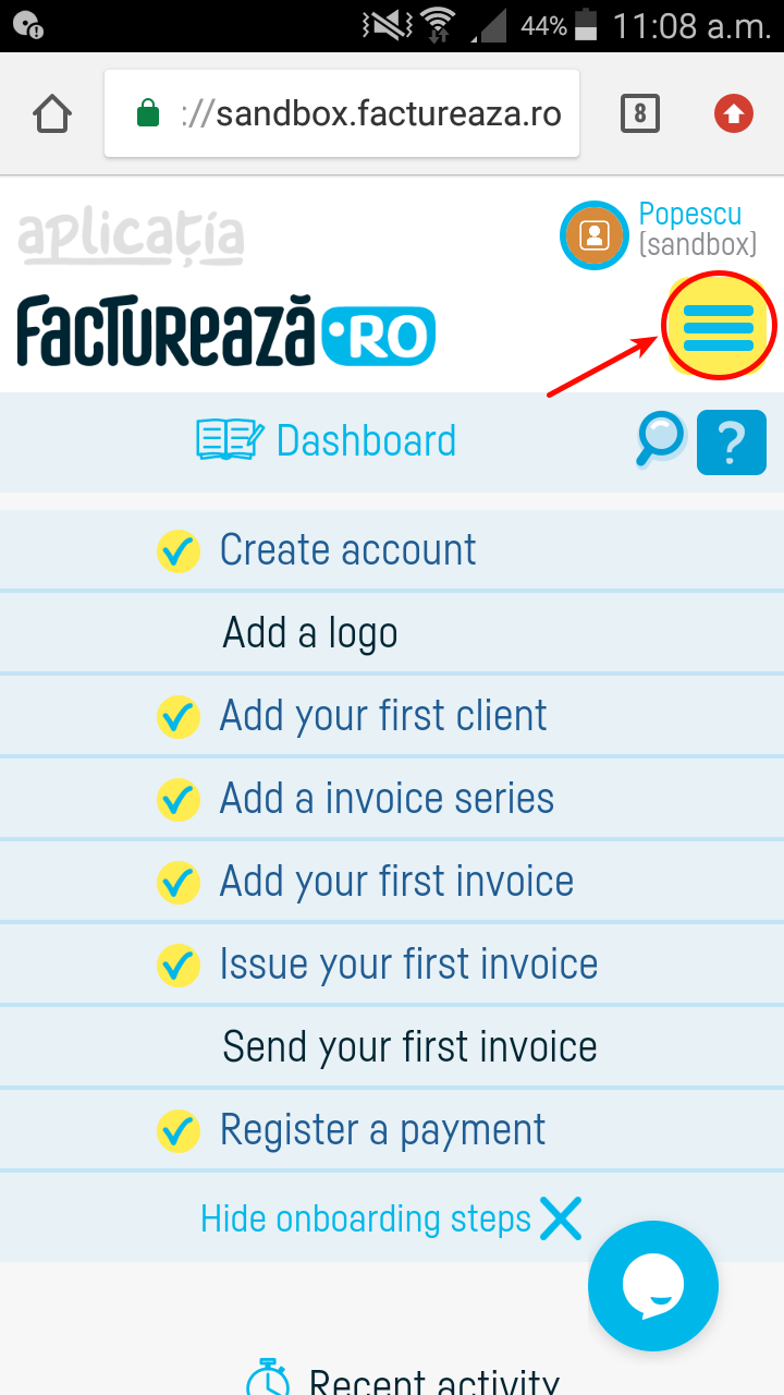 How do I add an invoice? - pasul 1