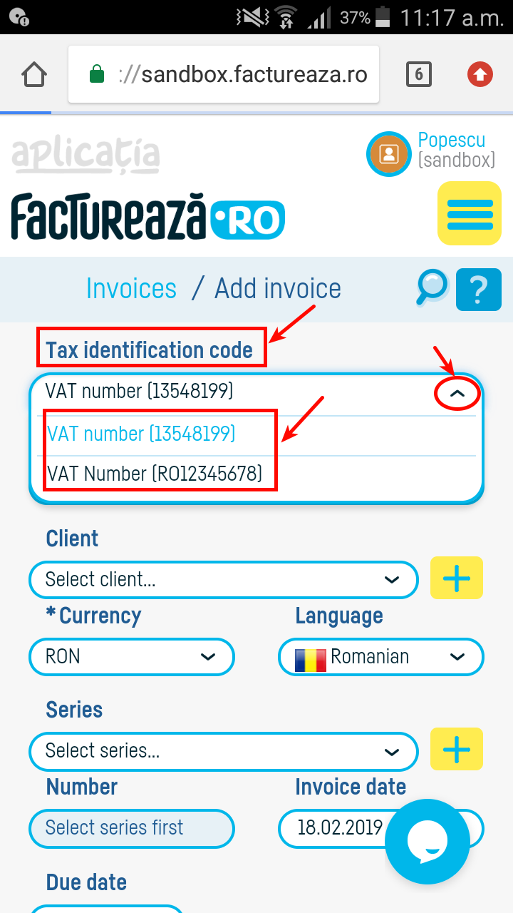 Adding VAT on intracommunity(EU) invoice - pasul 2