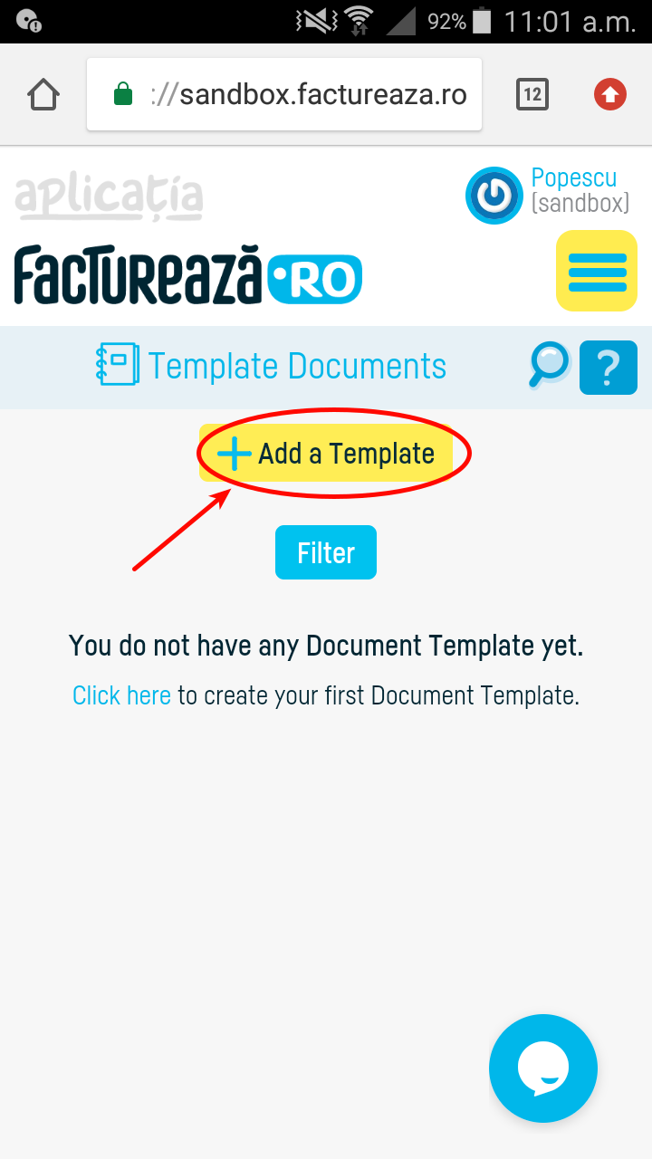 How do I define a standard document template? - pasul 2