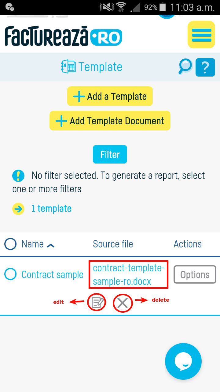 How do I define a standard document template? - pasul 6