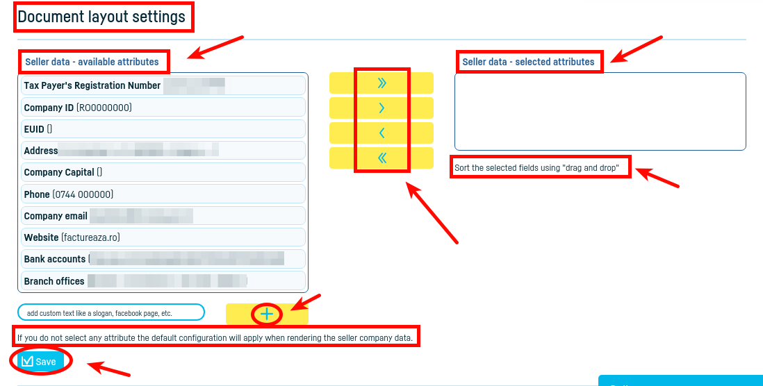 Document layout settings - pasul 3