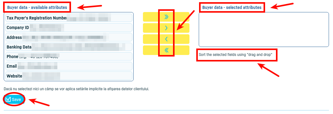 Document layout settings - pasul 4