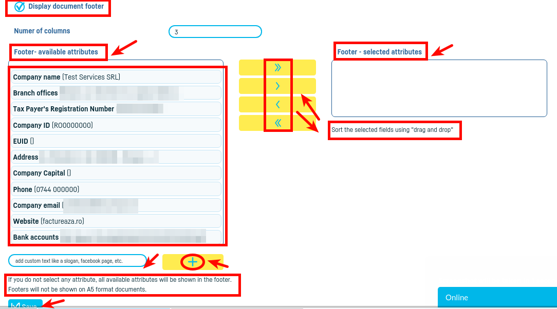 Documents footer - pasul 3