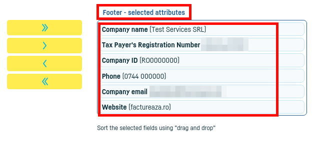 Documents footer - pasul 4