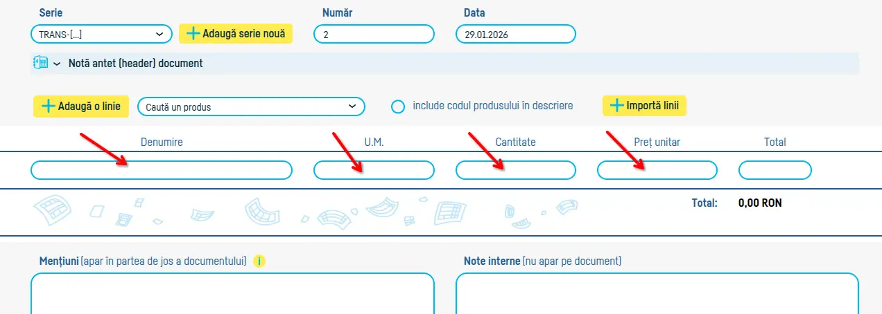 Cum adaug un aviz de însoțire a mărfii? - pasul 7