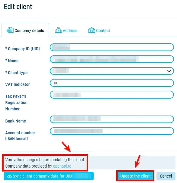 Notifications about changes in your client's data - step 6