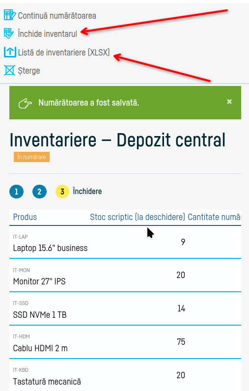 Cum adaugi un inventar - pasul 6