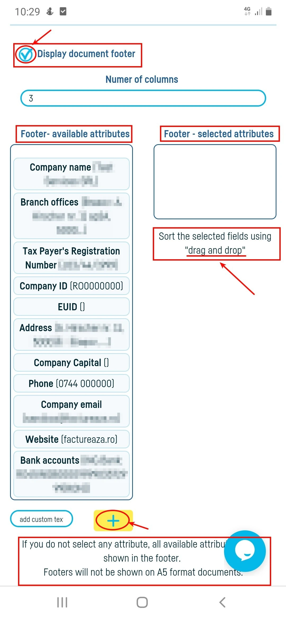 Documents footer - step 3