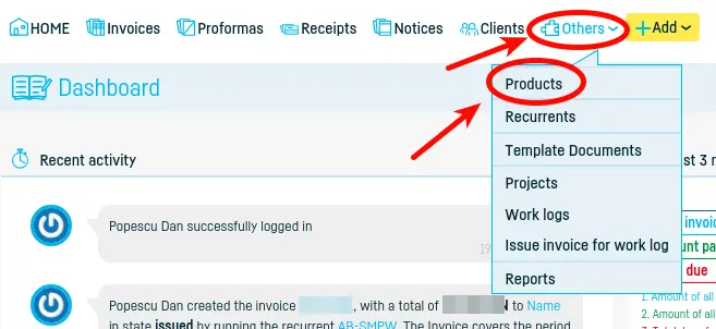 How do I add a new product / service? - step 1