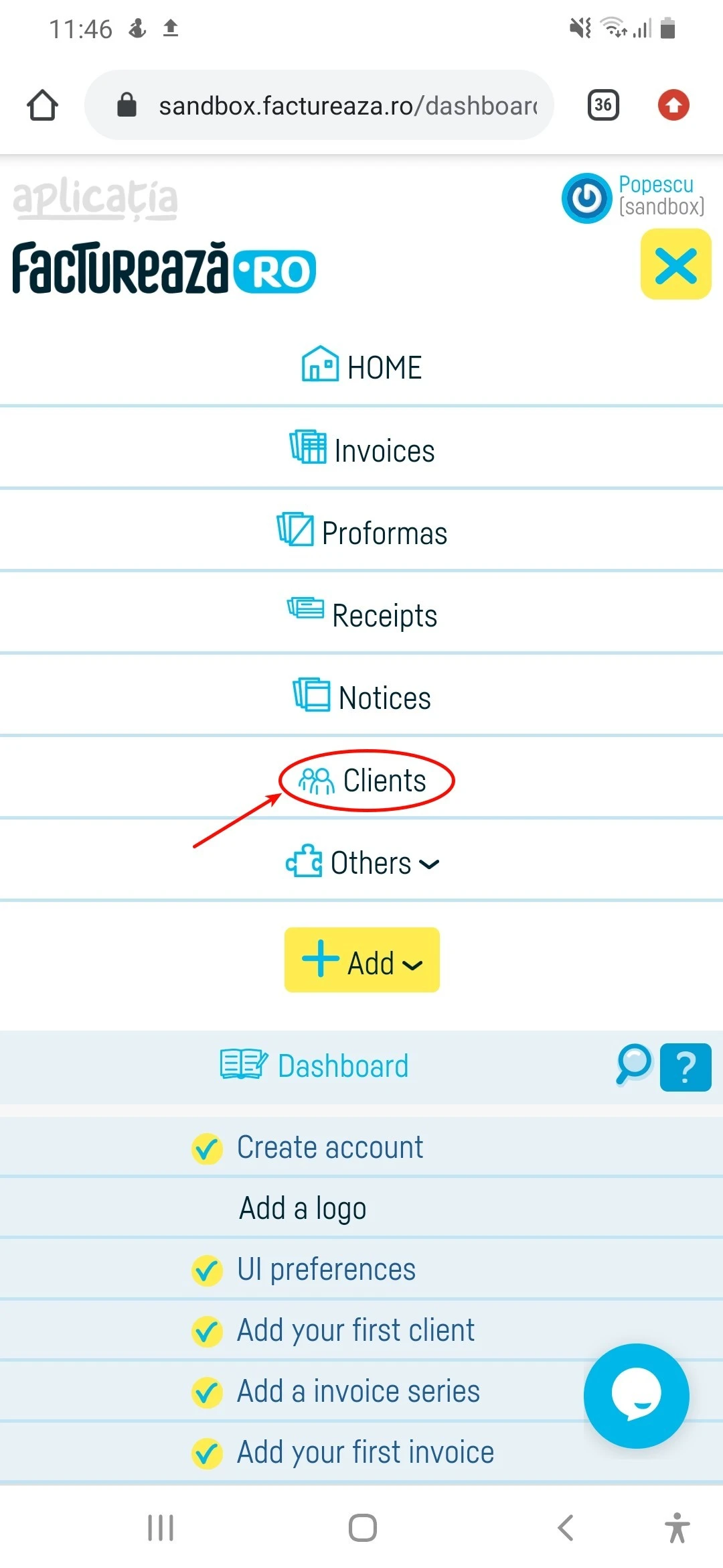 How do I add a new client? - step 1