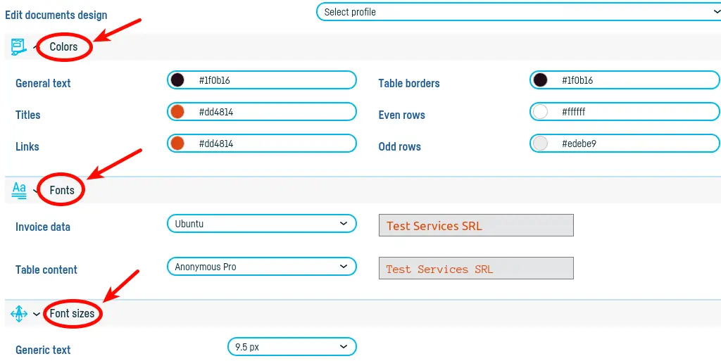 How do I change the appearance of an invoice? - step 4