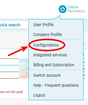 How do I change the invoice template? - step 1