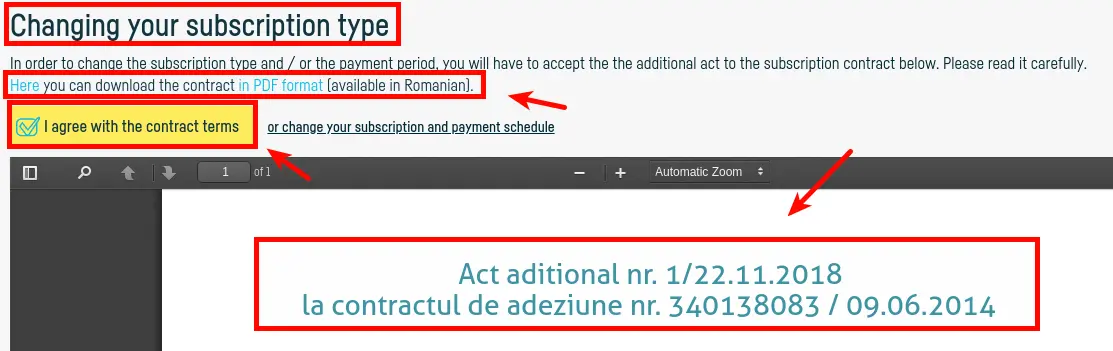 How to change subscription type and payment period? - step 4