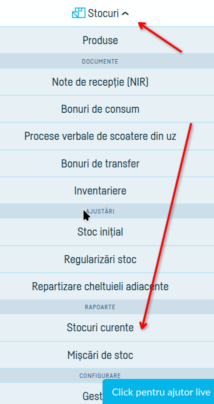 Cum adaugi un stoc inițial - pasul 13