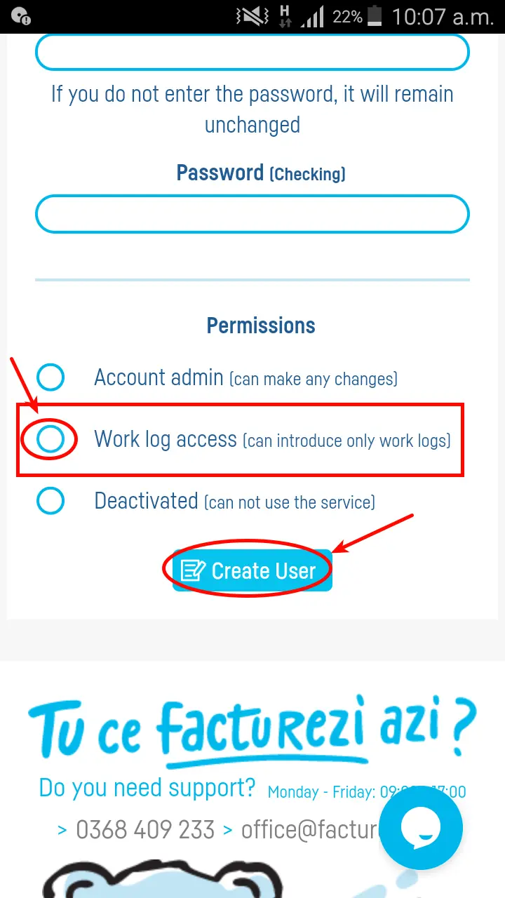 Who can add work logs? - step 5