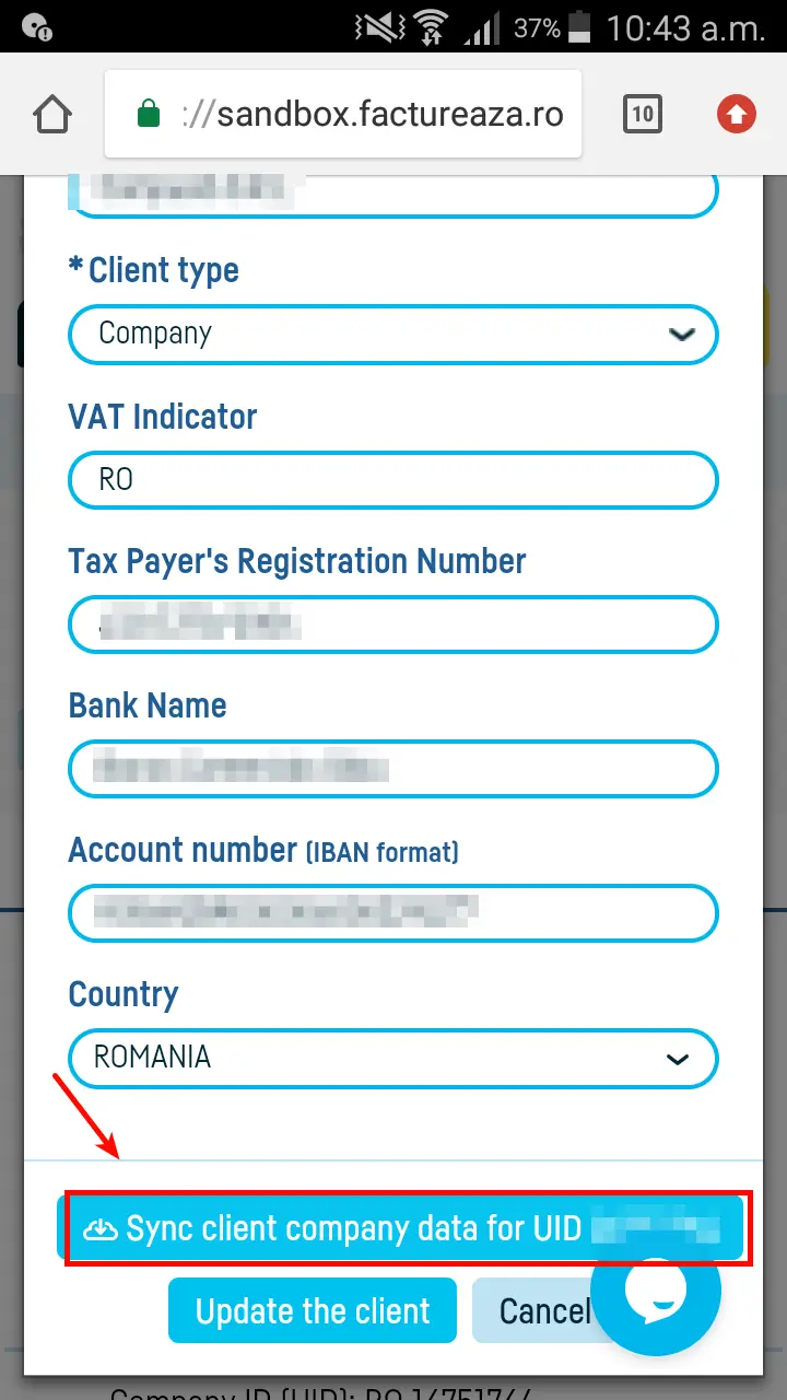 Notifications about changes in your client's data - step 6