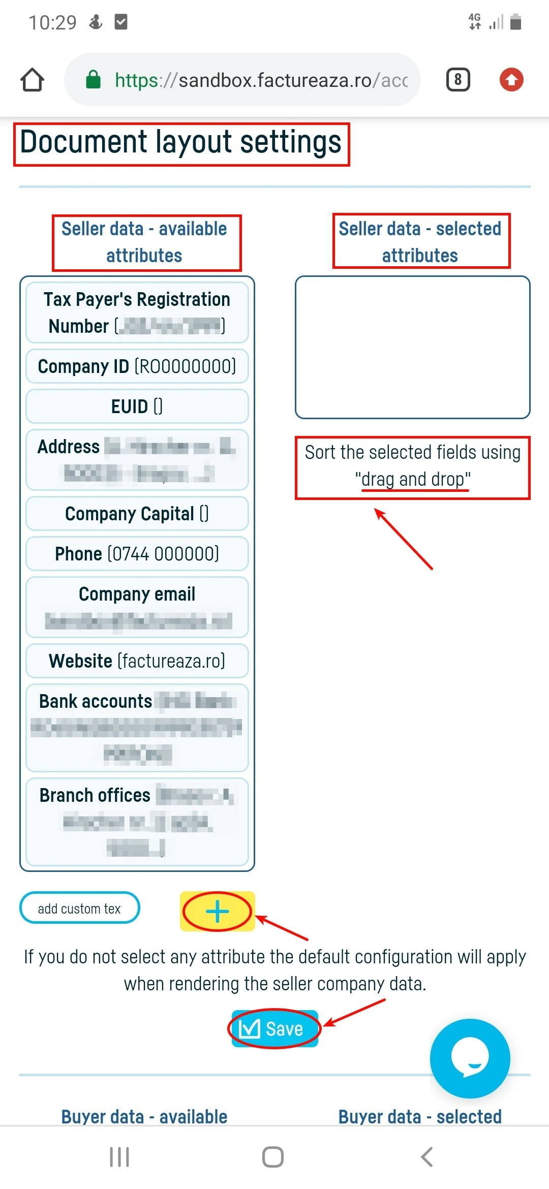 Document layout settings - step 3