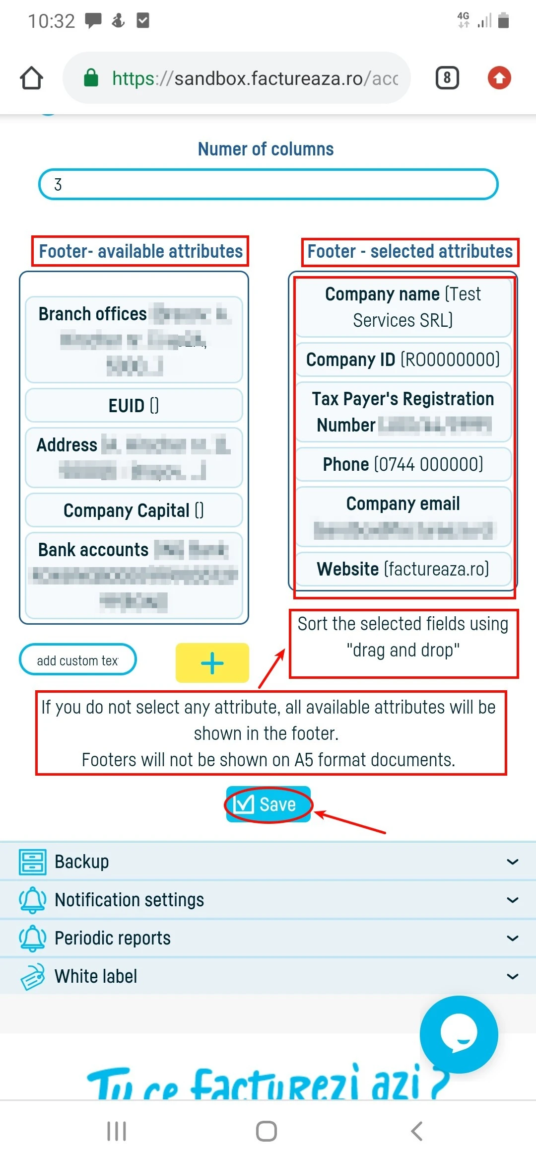 Documents footer - step 4