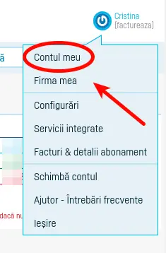 Cum pot exporta datele asociate contului meu? - pasul 1
