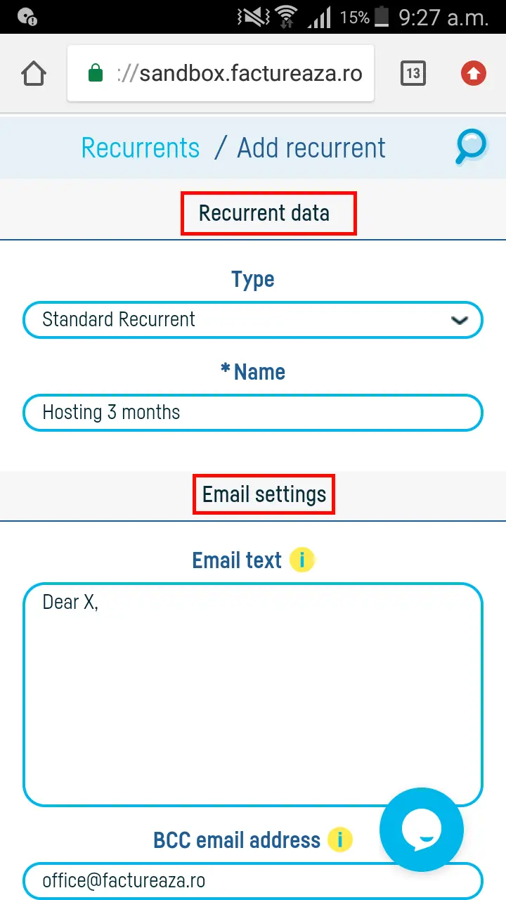 How do I add a recurrent? - step 3