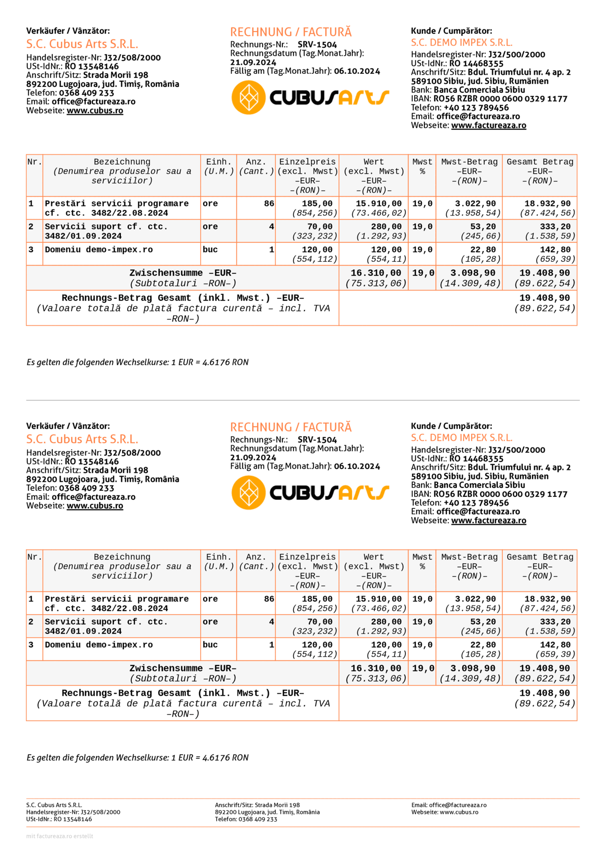 Modele Facturi Online Exemple Facturi